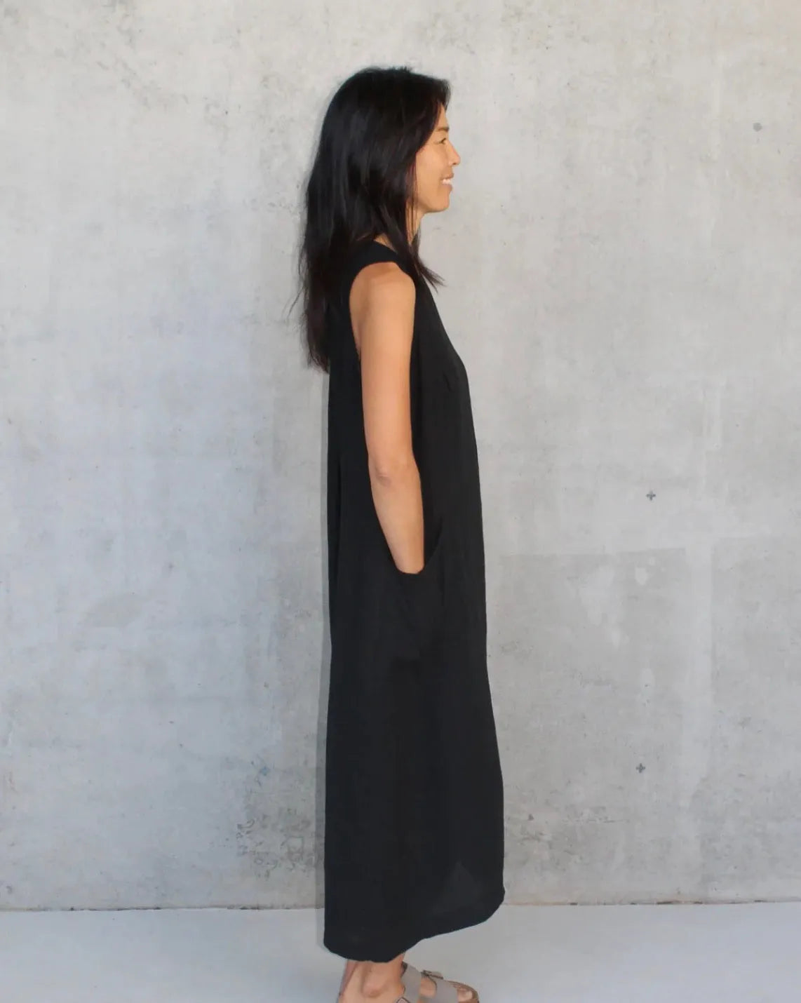 Montaigne Remy Linen Dress with Deep Front Pockets - Stay Wild Collective  Dress