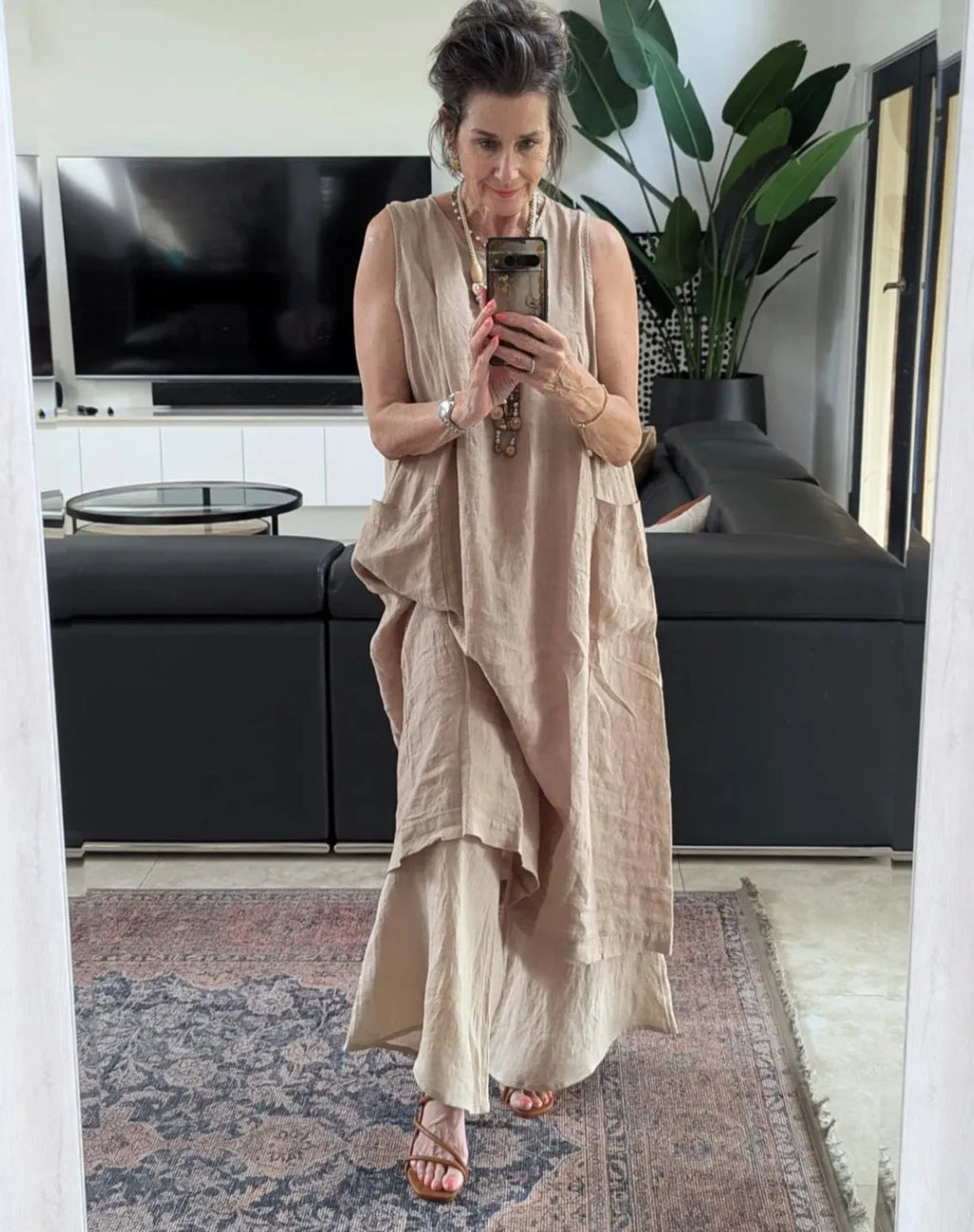 Montaigne Remy Linen Dress with Deep Front Pockets - Stay Wild Collective  Dress