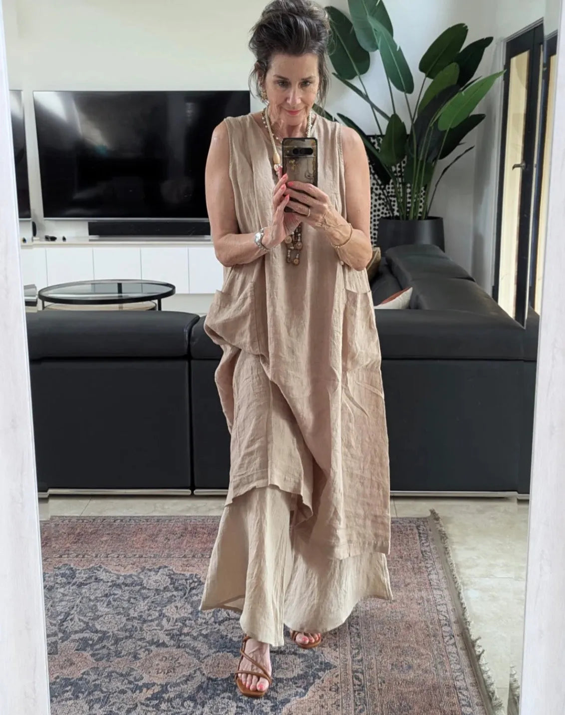 Montaigne Remy Linen Dress with Deep Front Pockets - Stay Wild Collective  Dress