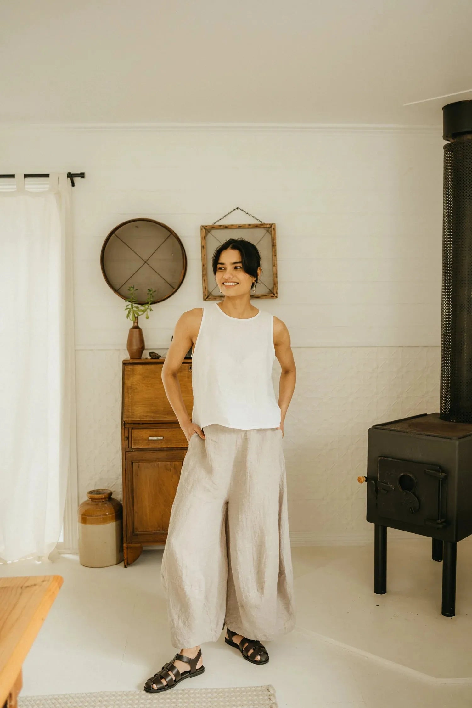Montaigne Roland linen pants in houndstooth - Stay Wild Collective  