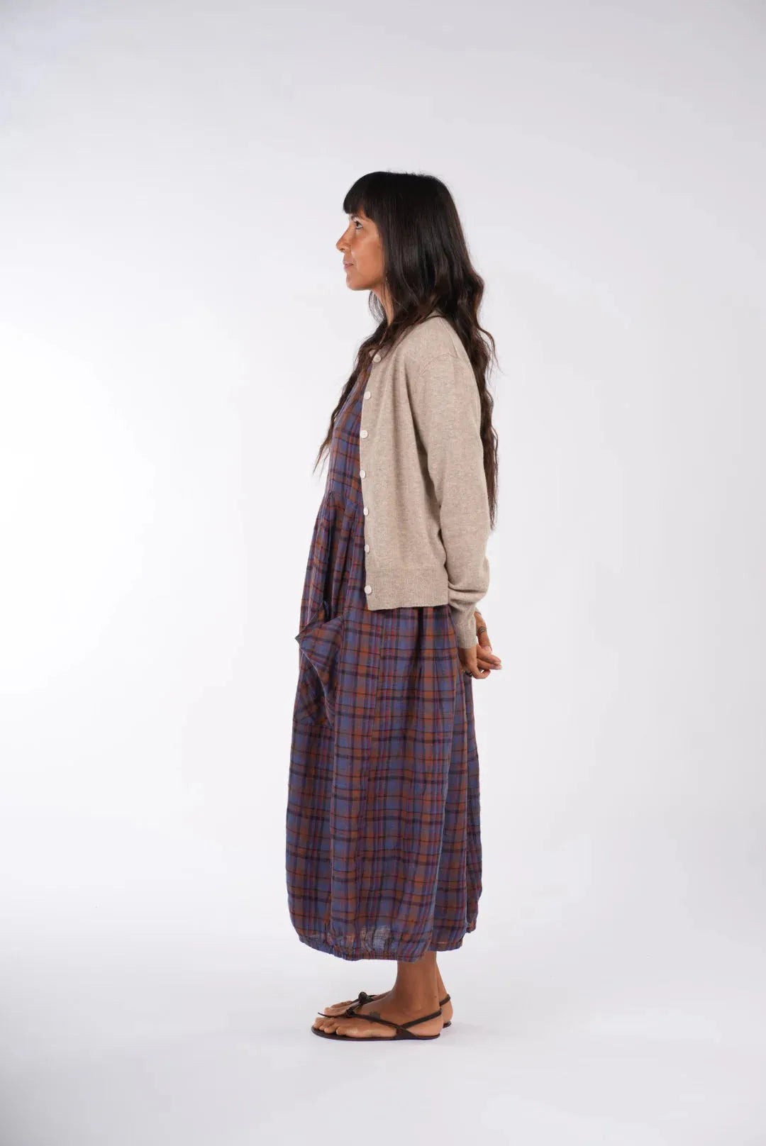 Montaigne Sartene French Linen Dress in Plaid - Stay Wild Collective  Dress