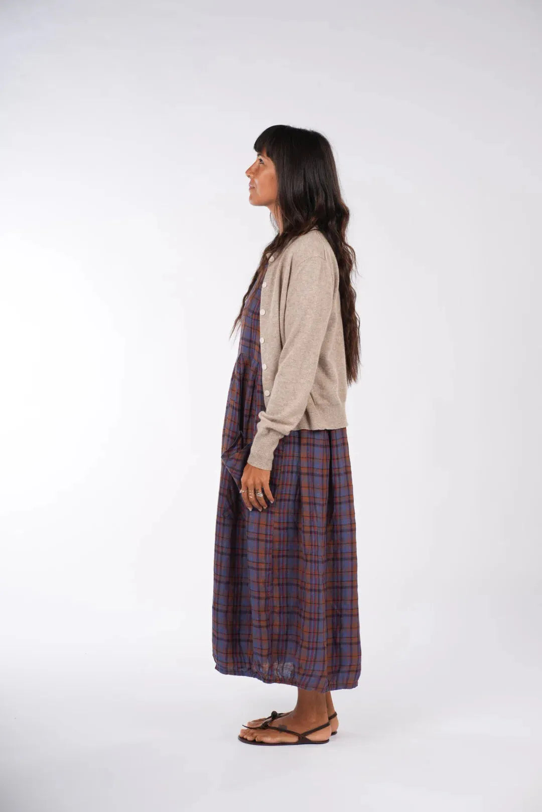Montaigne Sartene French Linen Dress in Plaid - Stay Wild Collective  Dress
