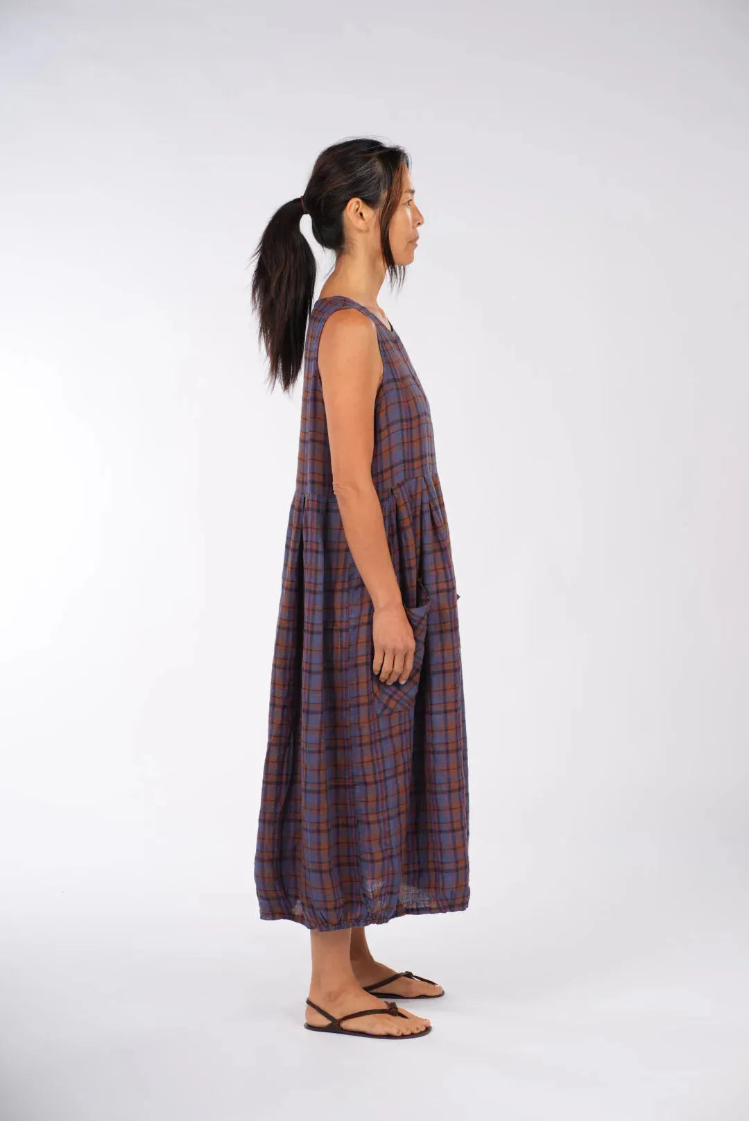 Montaigne Sartene French Linen Dress in Plaid - Stay Wild Collective  Dress
