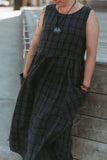 Montaigne Sartene Tartan French Linen Dress - Stay Wild Collective  Dress