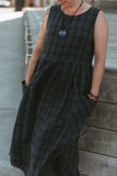 Montaigne Sartene Tartan French Linen Dress - Stay Wild Collective  Dress
