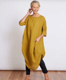 Montaigne Scallop Casual Linen Dress - Stay Wild Collective  Dress