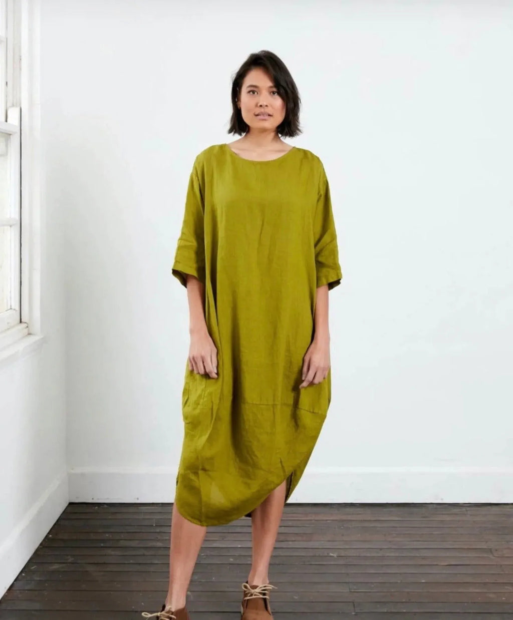 Montaigne Scallop Casual Linen Dress - Stay Wild Collective  Dress