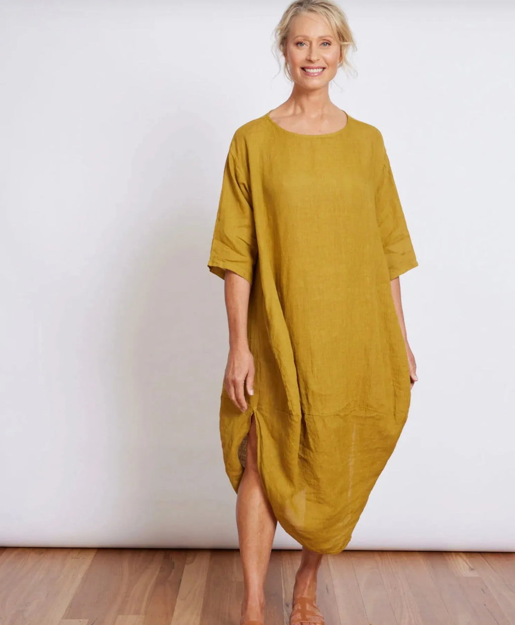 Montaigne Scallop Casual Linen Dress - Stay Wild Collective  Dress