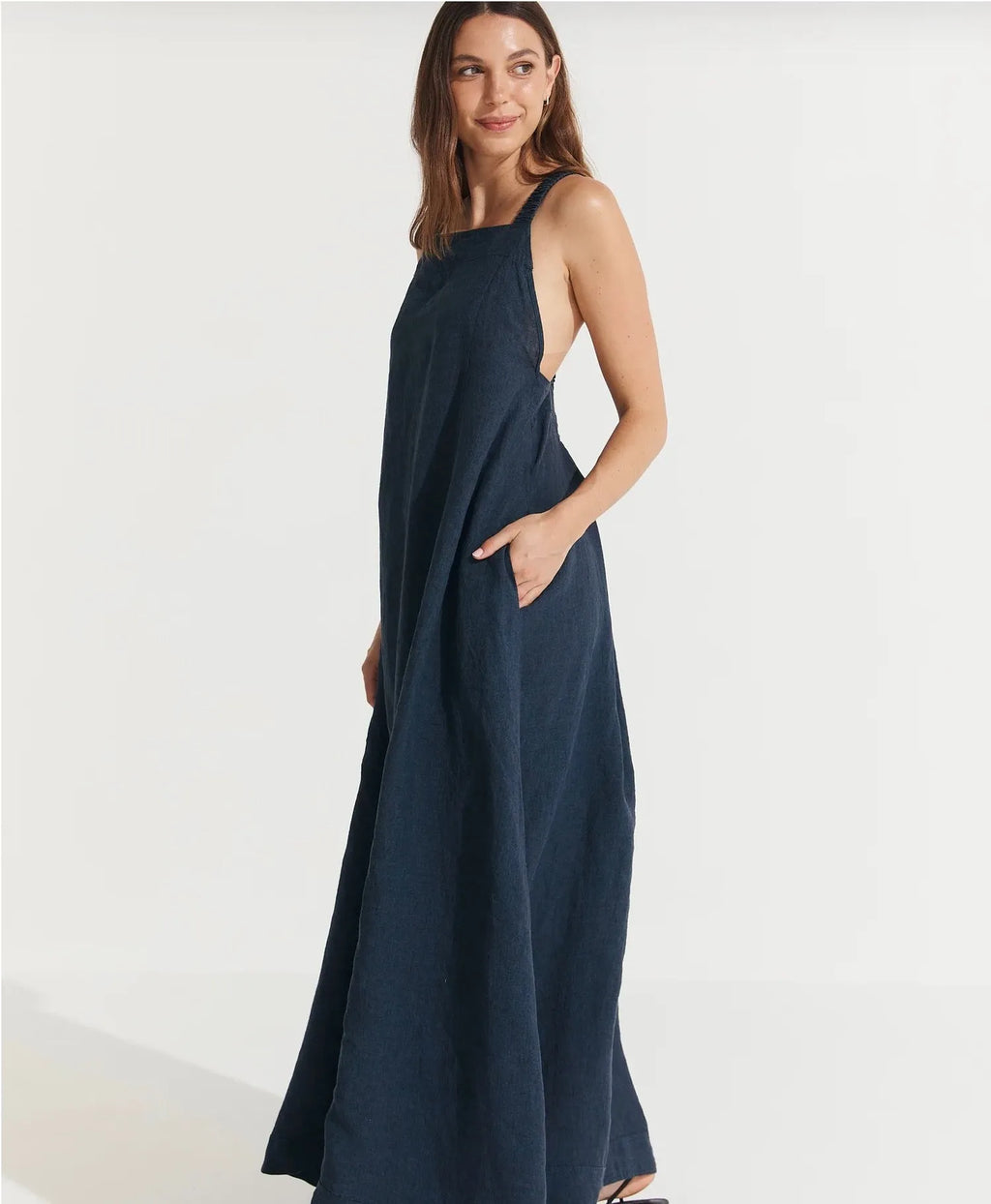 Montaigne Scarlett Linen Maxi Dress One Size - Stay Wild Collective  Dress