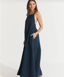 Montaigne Scarlett Linen Maxi Dress One Size - Stay Wild Collective  Dress