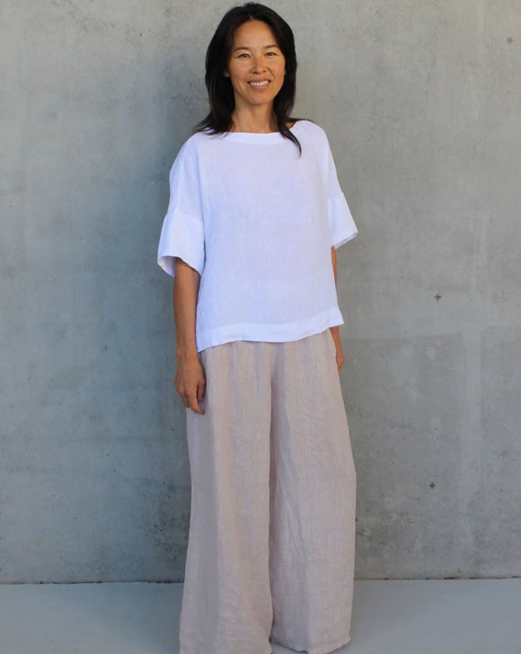 Montaigne Celine Short Sleeved Linen Top - Stay Wild Collective  Shirt