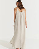 Montaigne Virginie Linen Maxi Dress with Side Splits