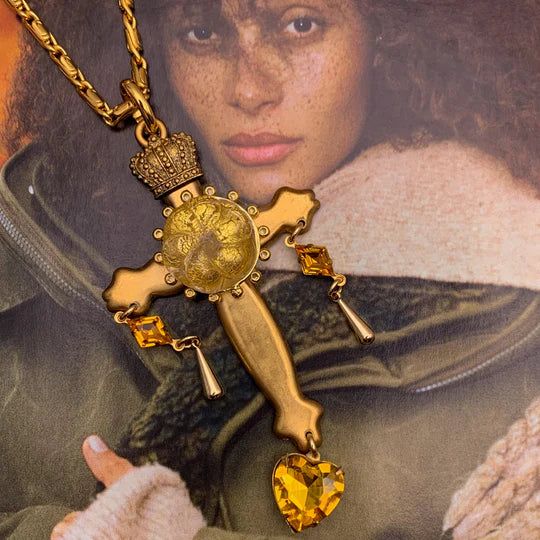 Ghost and Lola Cross & Crown Necklace