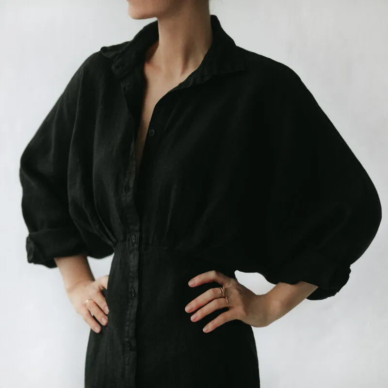 Nea Linen Dress | Black seaside tones sale - Stay Wild Collective  Dress