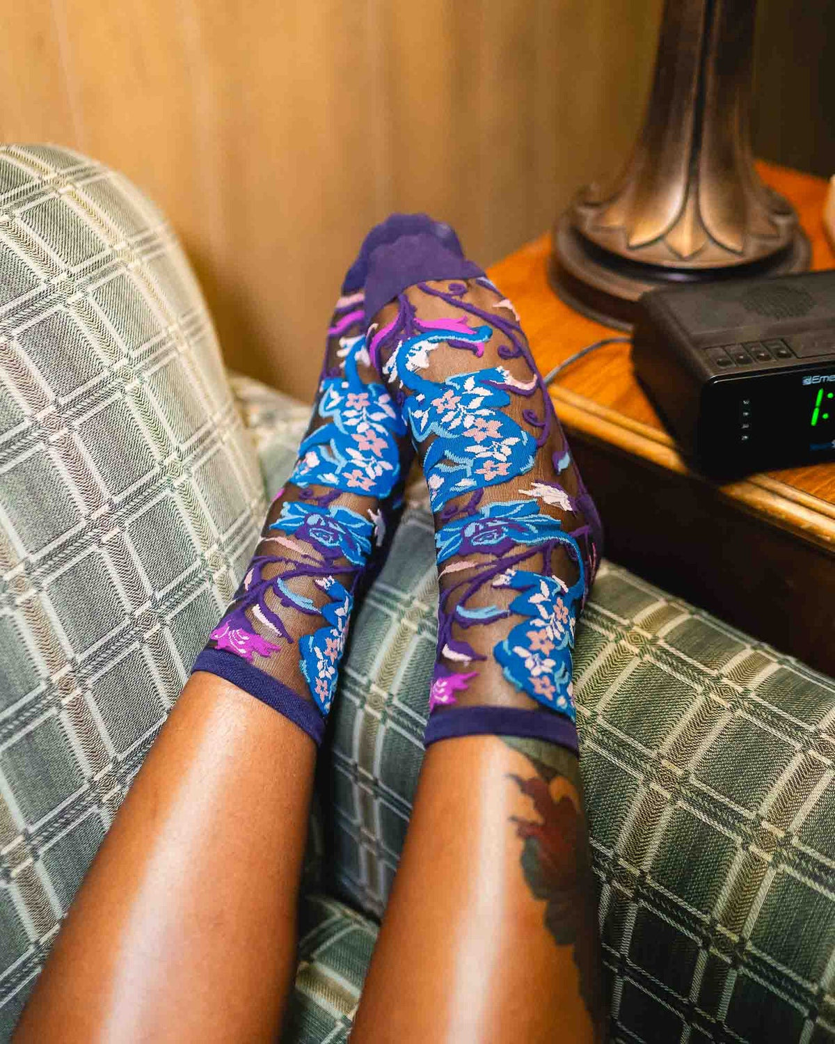 Nightshade Jaguar Black Sheer Crew Sock - Stay Wild Collective