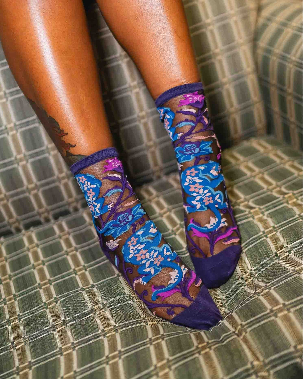Nightshade Jaguar Black Sheer Crew Sock - Stay Wild Collective