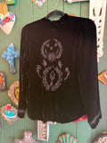 Otomo Audrey silk velvet embroidered jacket black - Stay Wild Collective  