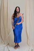 Otomo Silk Slip Maxi Blue - Stay Wild Collective  Dress
