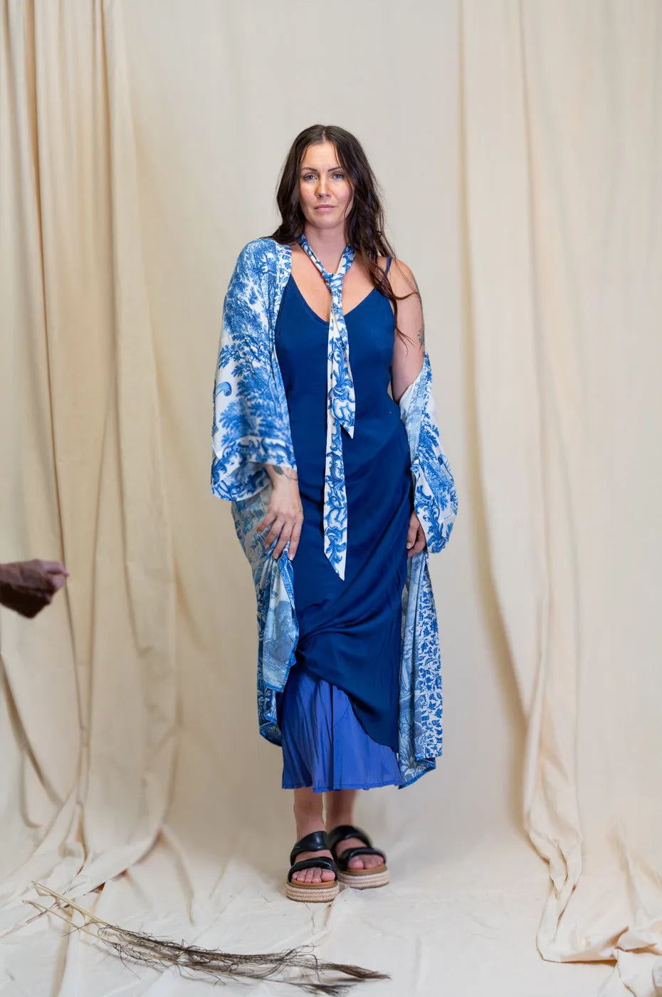Otomo Silk Slip Maxi Blue - Stay Wild Collective  Dress