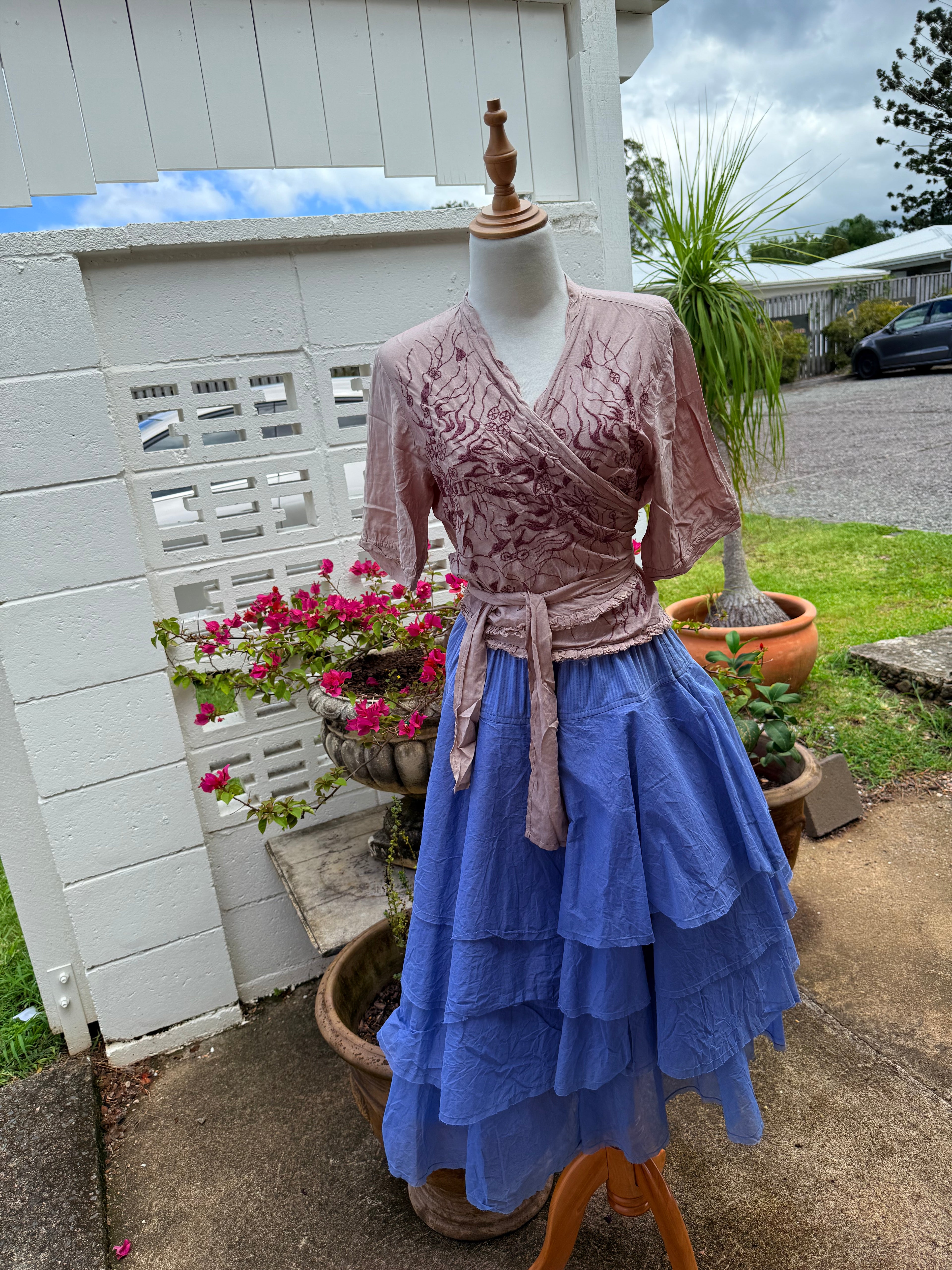  Otomo exquisite silk/linen wrap top - Stay Wild Collective  