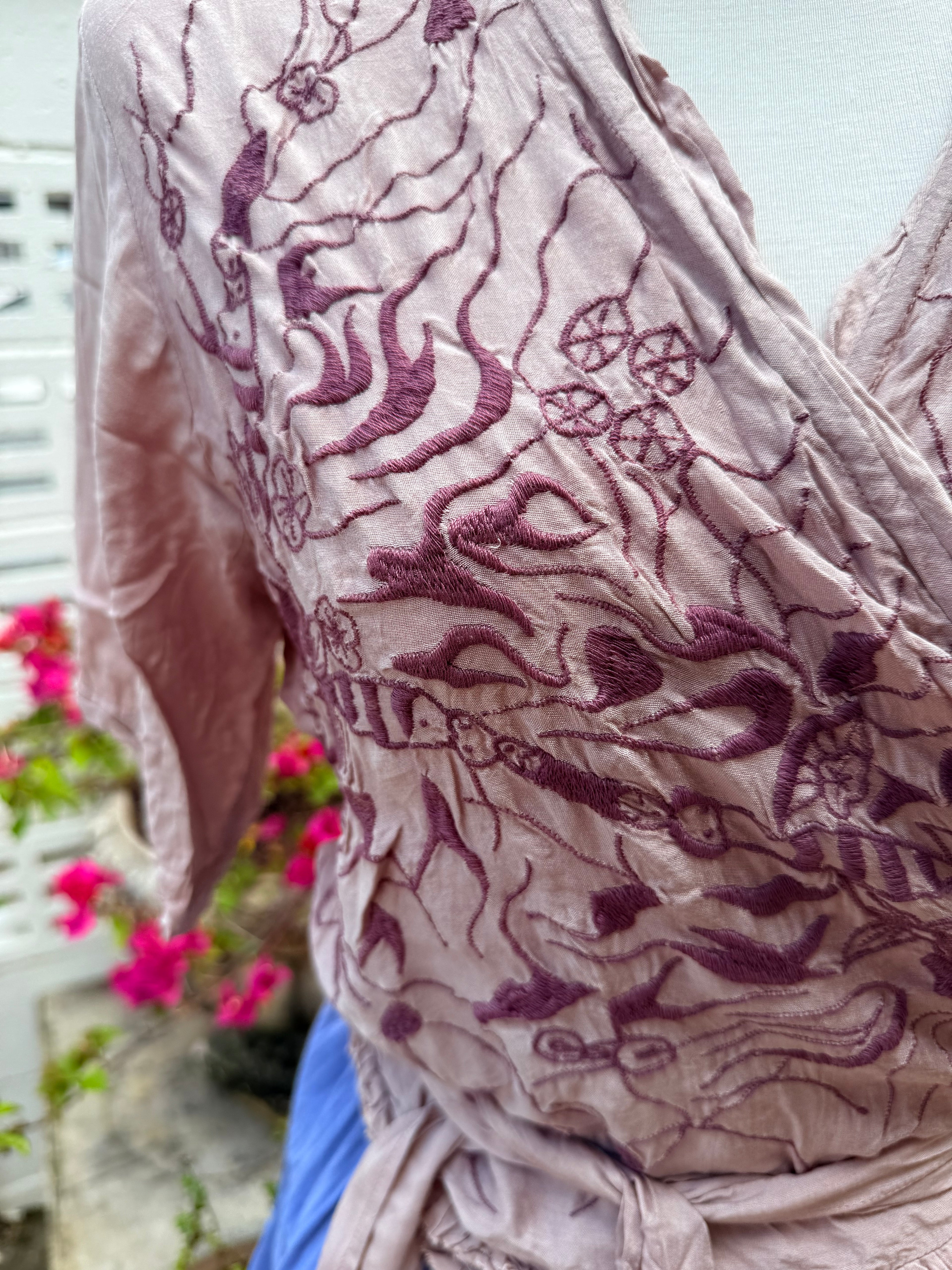  Otomo exquisite silk/linen wrap top - Stay Wild Collective  