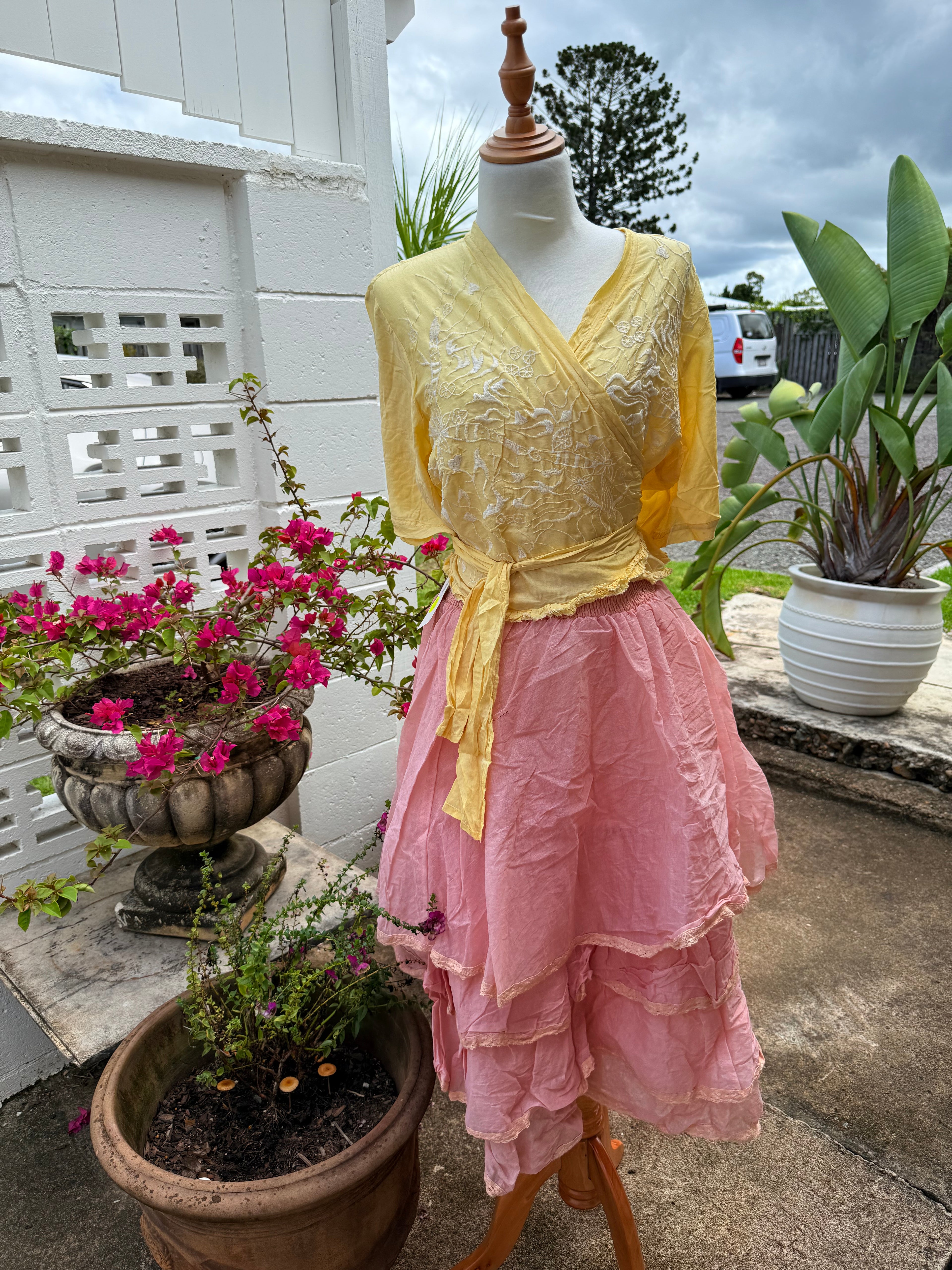  Otomo exquisite silk/linen wrap top - Stay Wild Collective  