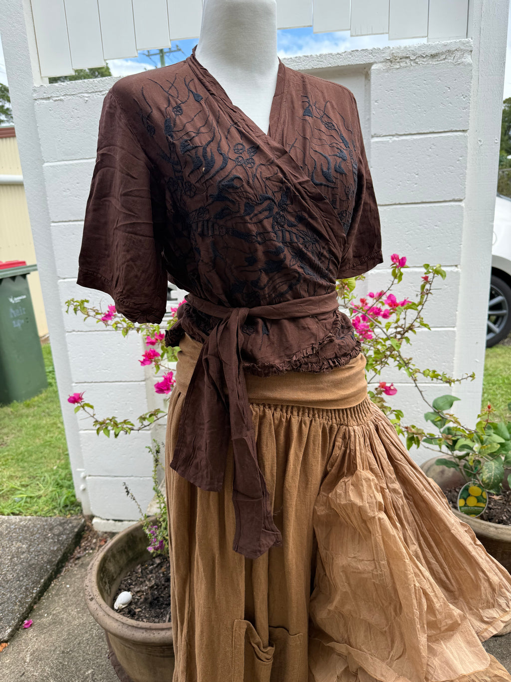  Otomo exquisite silk/linen wrap top - Stay Wild Collective  