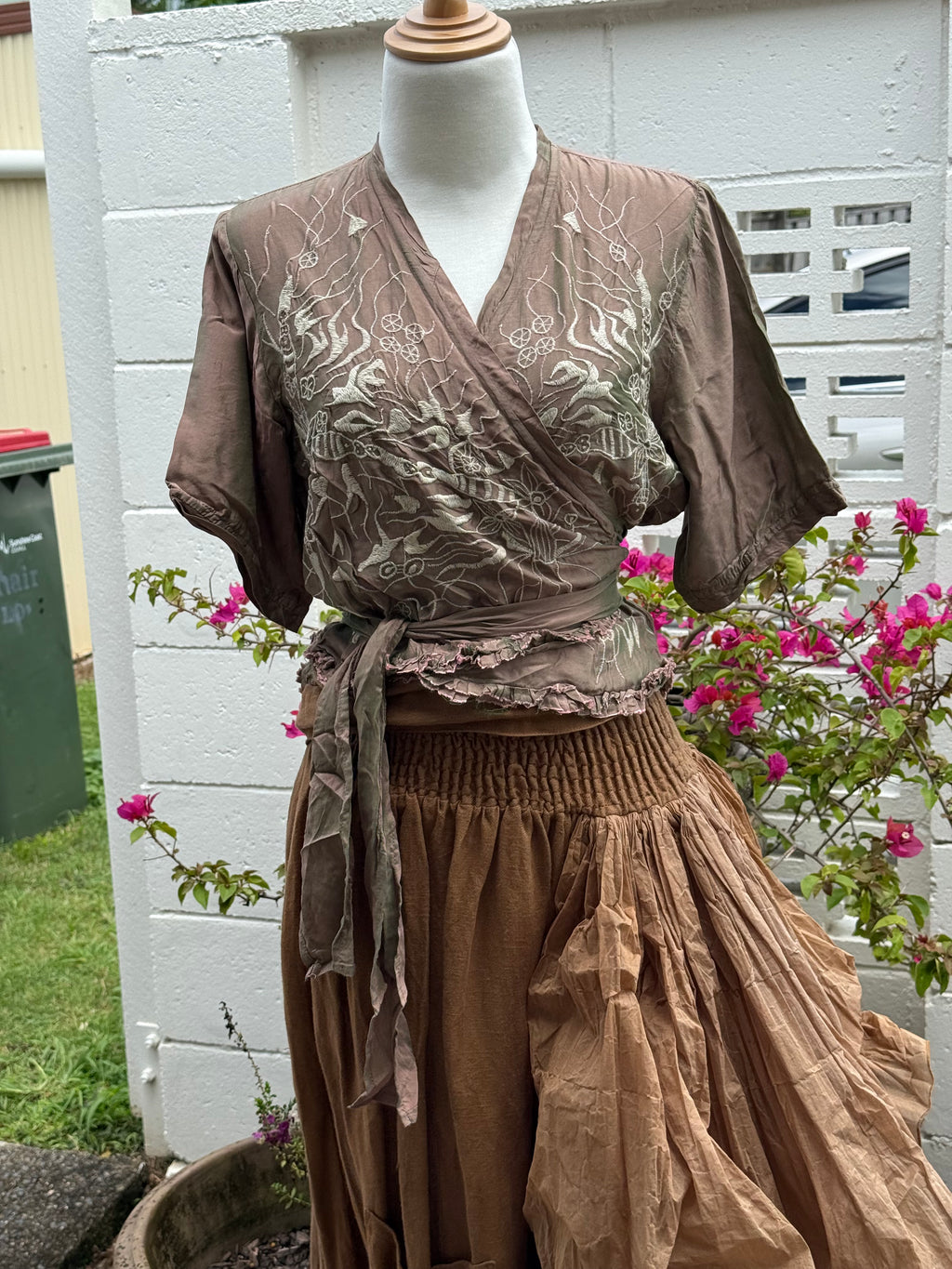  Otomo exquisite silk/linen wrap top - Stay Wild Collective  