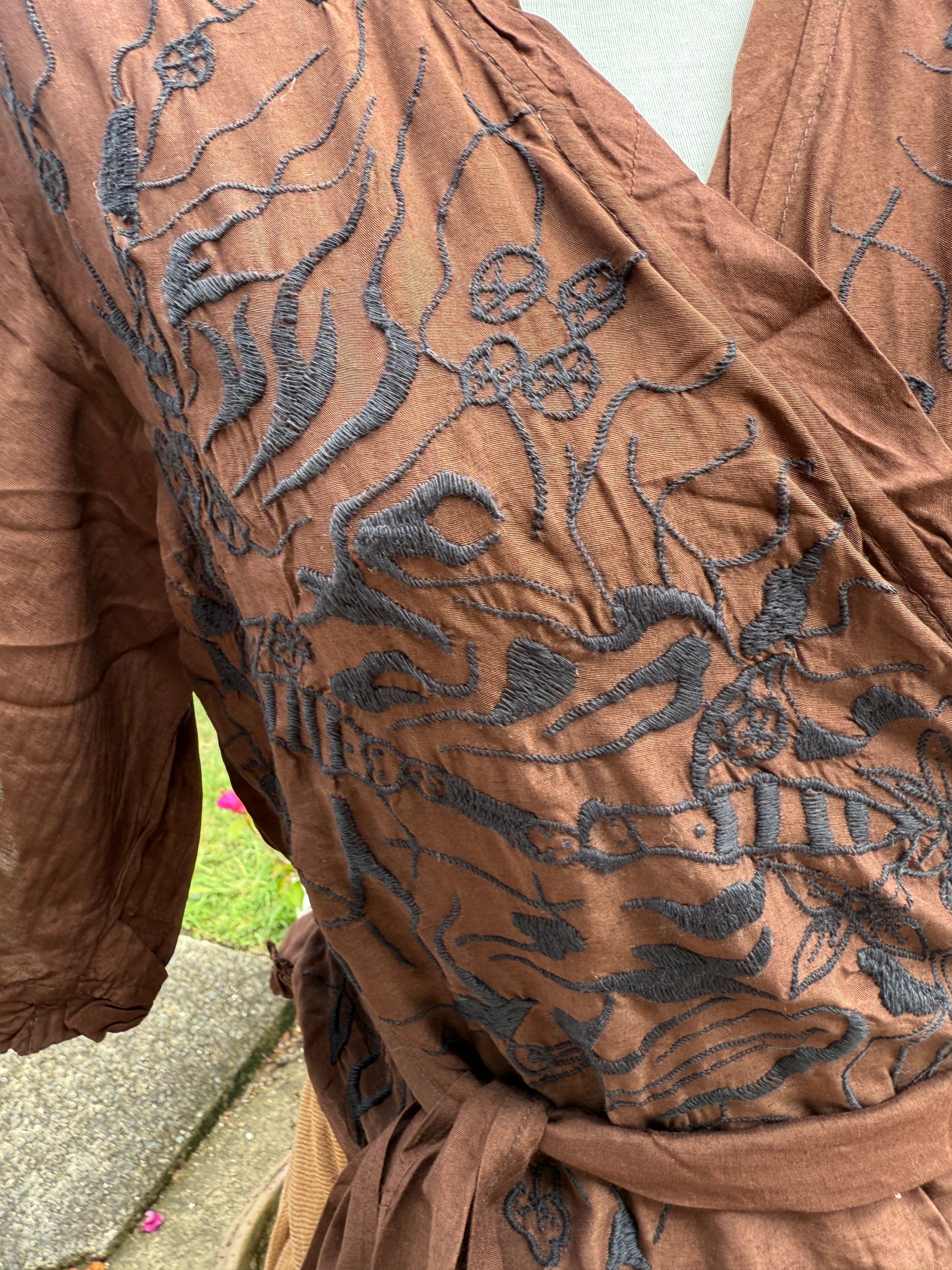  Otomo exquisite silk/linen wrap top - Stay Wild Collective  