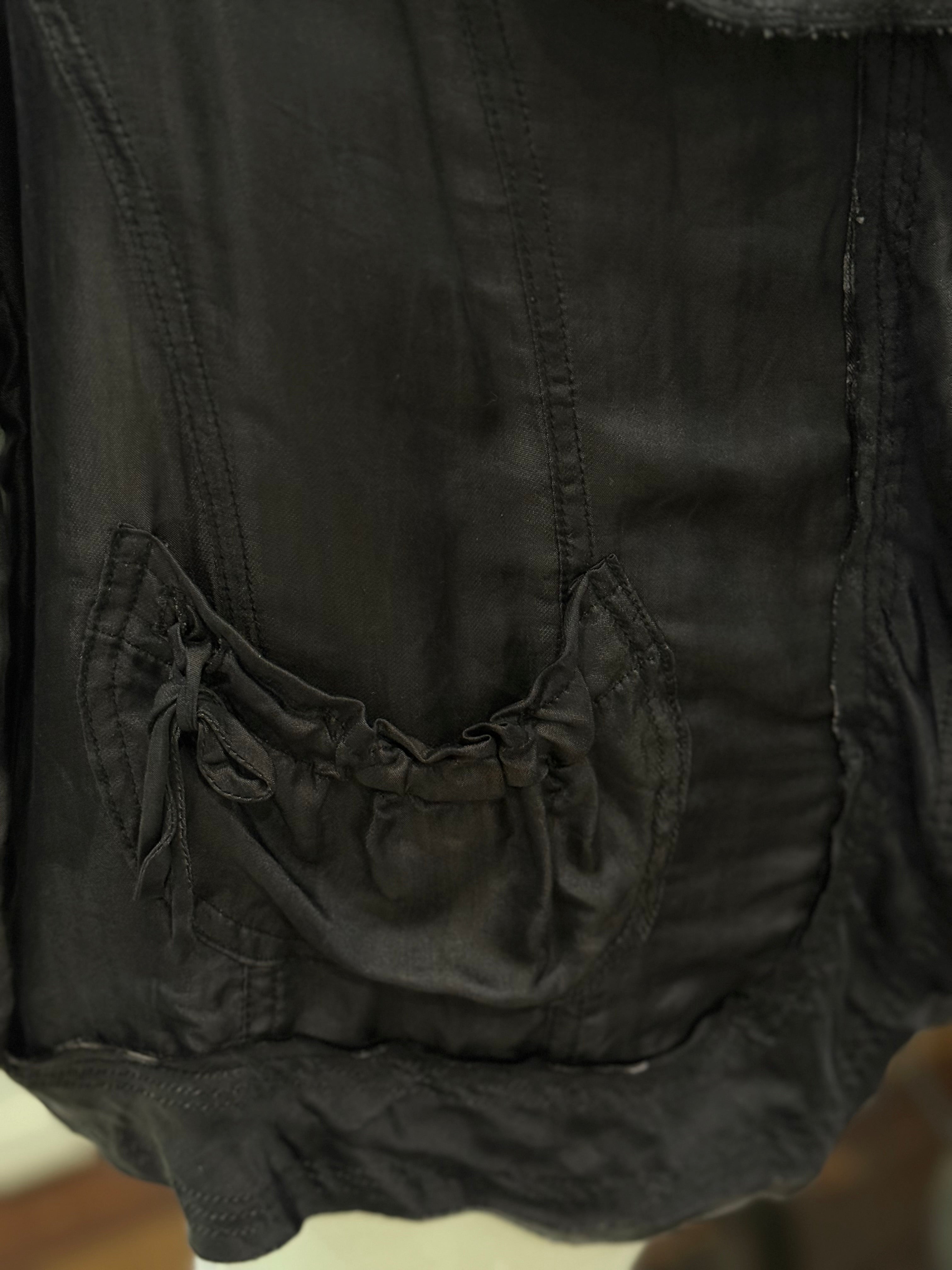  Otomo silk/satin French style jacket black - Stay Wild Collective  