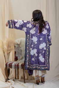 Floral Appliqué Danji Kimono Magnolia Pearl 591