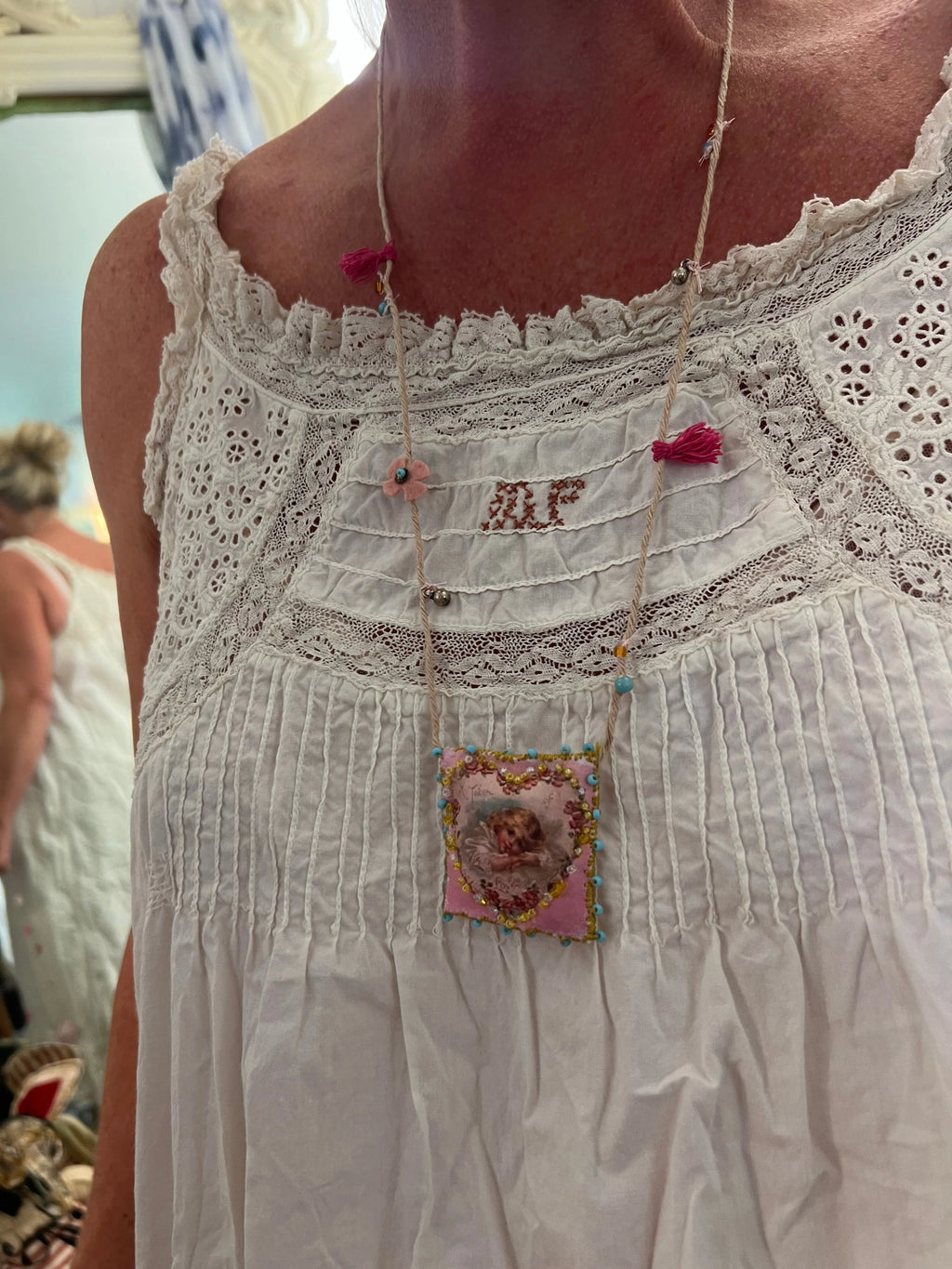 Paper doll hand beaded necklace - Stay Wild Collective  