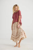 person wearing Perdita skirt faded rose miss roses sister violet - Stay Wild Collective  