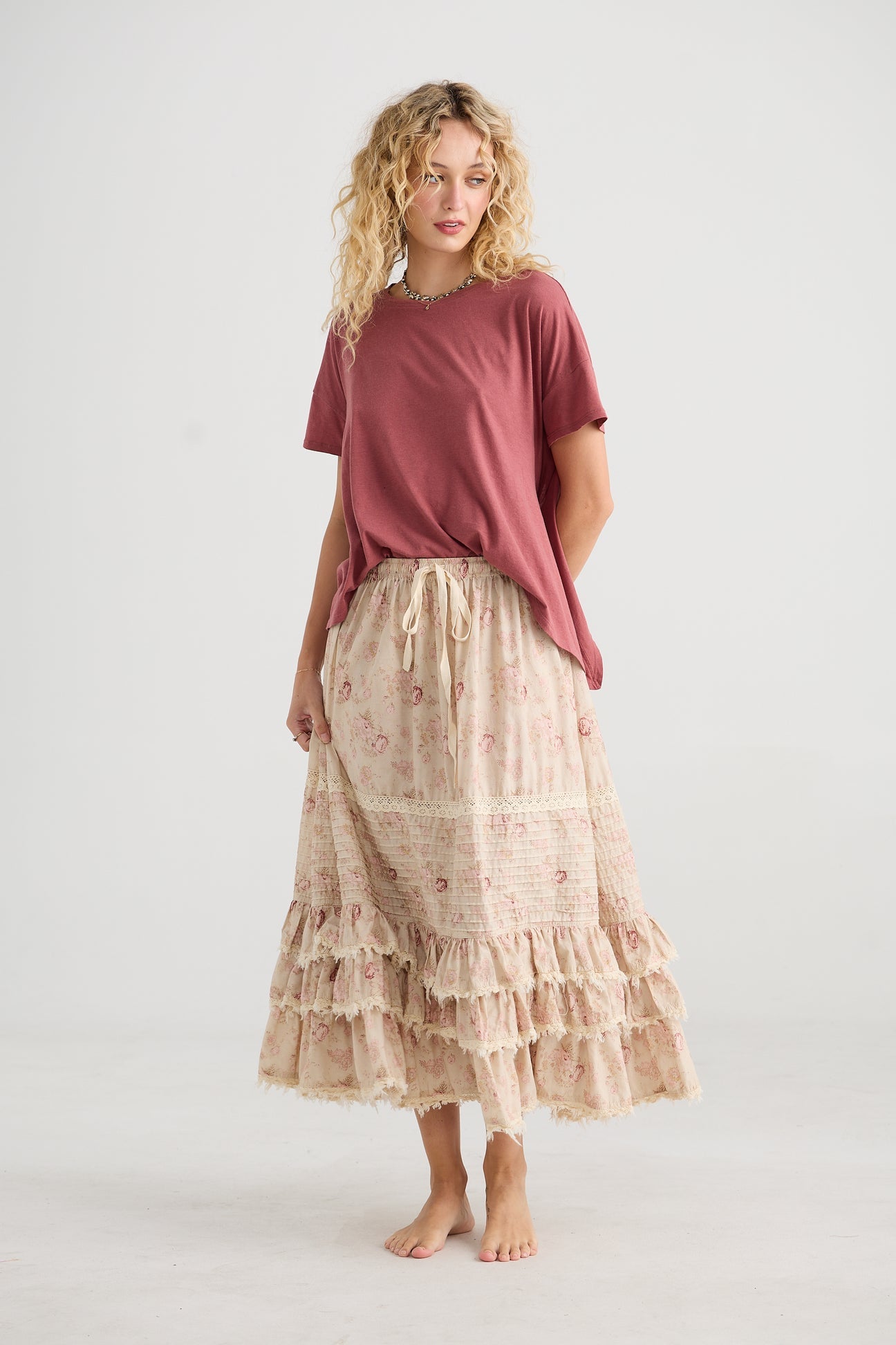 Perdita skirt pink rose miss roses sister violet - Stay Wild Collective