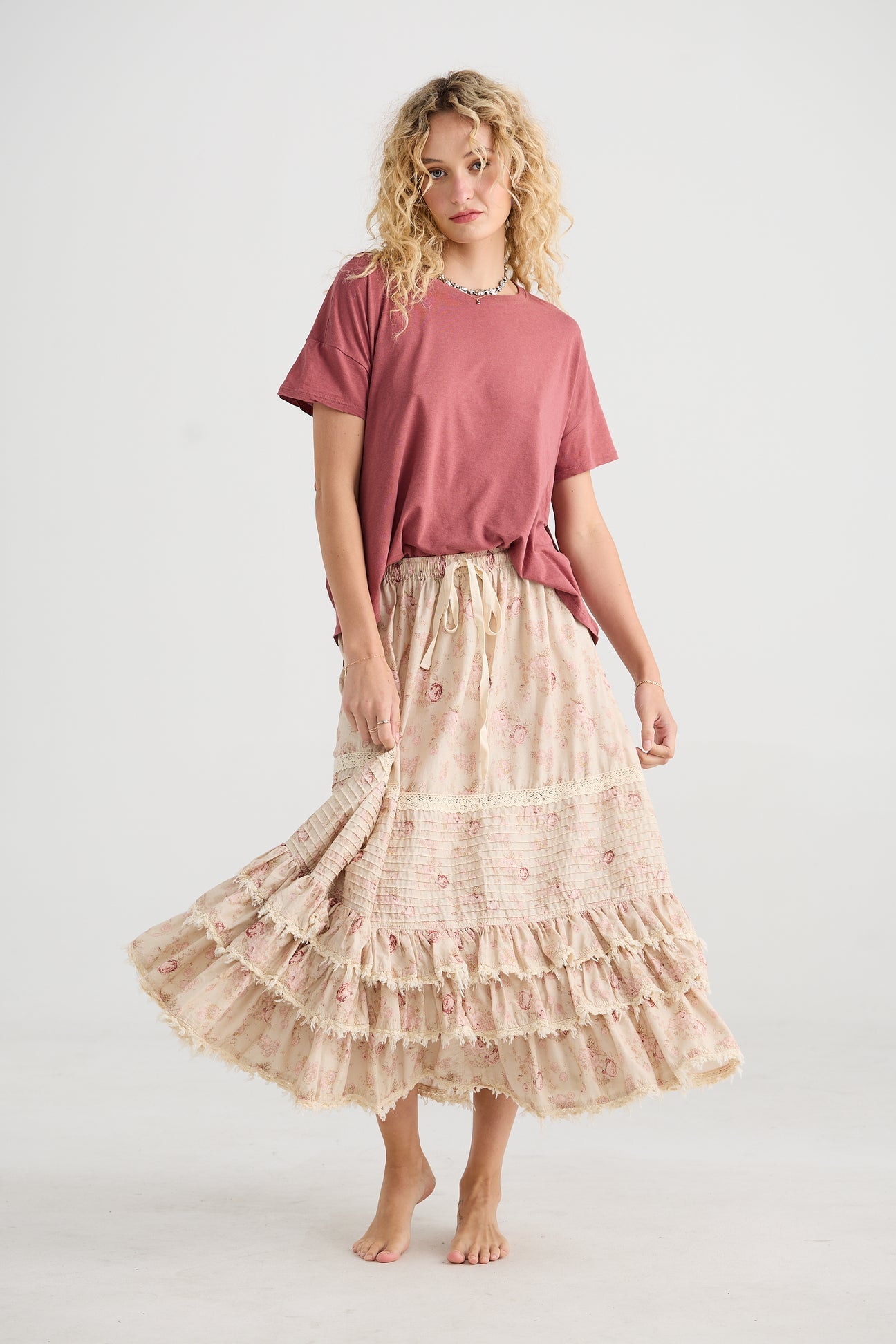 Perdita skirt pink rose miss roses sister violet - Stay Wild Collective