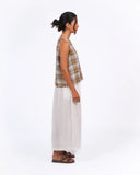 Ava Linen Cami in Pistachio Check Montaigne