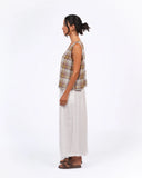 Ava Linen Cami in Pistachio Check Montaigne