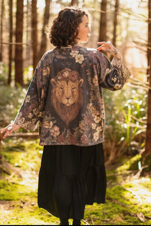   Pre order Lionheart fleece cottage cadigan kimono - Stay Wild Collective  