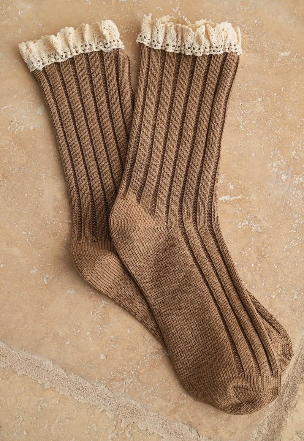  Pre order Miou Muse Dye & Wash crochet socks mocha - Stay Wild Collective  Socks