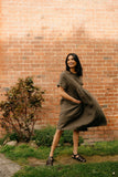 Montaigne French linen summer dress chocolate - Stay Wild Collective  