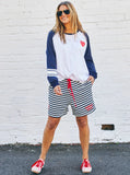 Hammil & Co Retro Heart Long Sleeve Tee Navy
