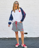 Hammil & Co Retro Heart Long Sleeve Tee Navy