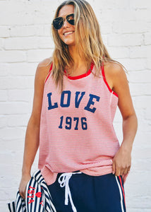 Hammil & Co Retro Stripe Tank Red/White