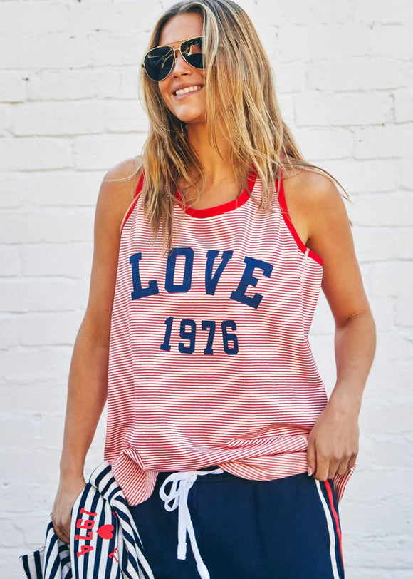 Hammil & Co Retro Stripe Tank Red/White