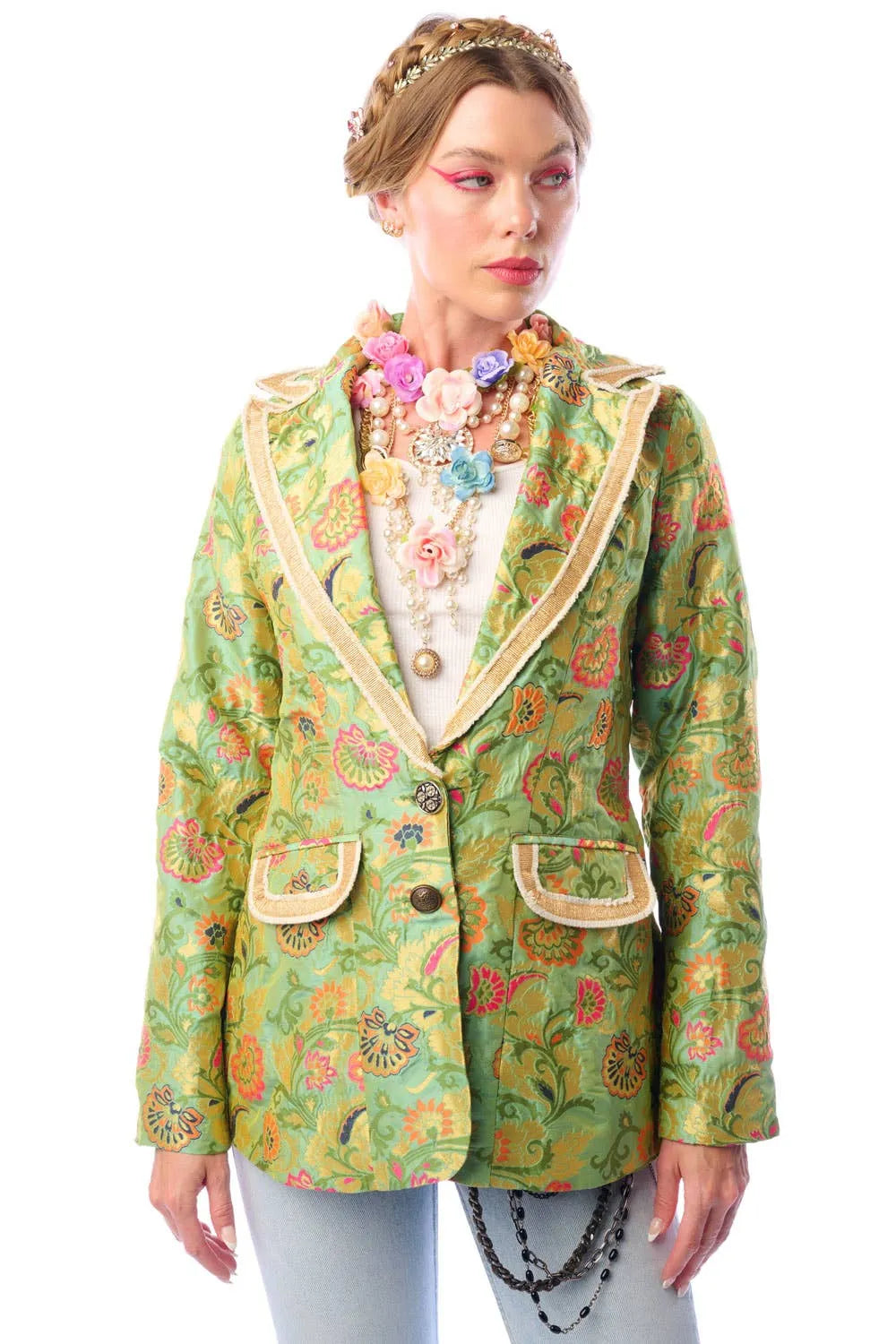Renaissance Silk Jacquard Blazer/Jacket - Stay Wild Collective  