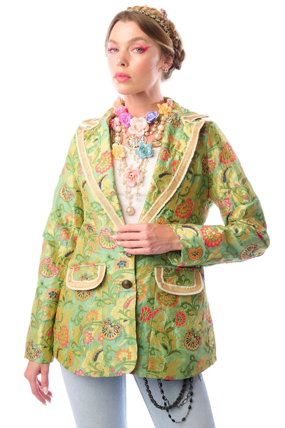 Renaissance Silk Jacquard Blazer/Jacket - Stay Wild Collective  