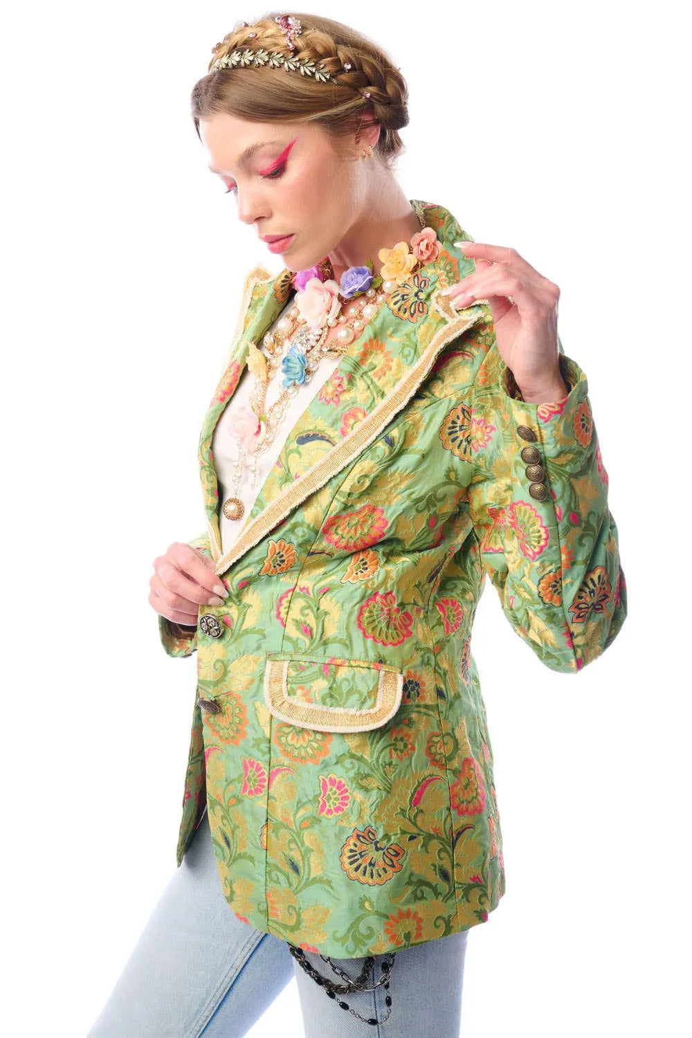 Renaissance Silk Jacquard Blazer/Jacket - Stay Wild Collective  