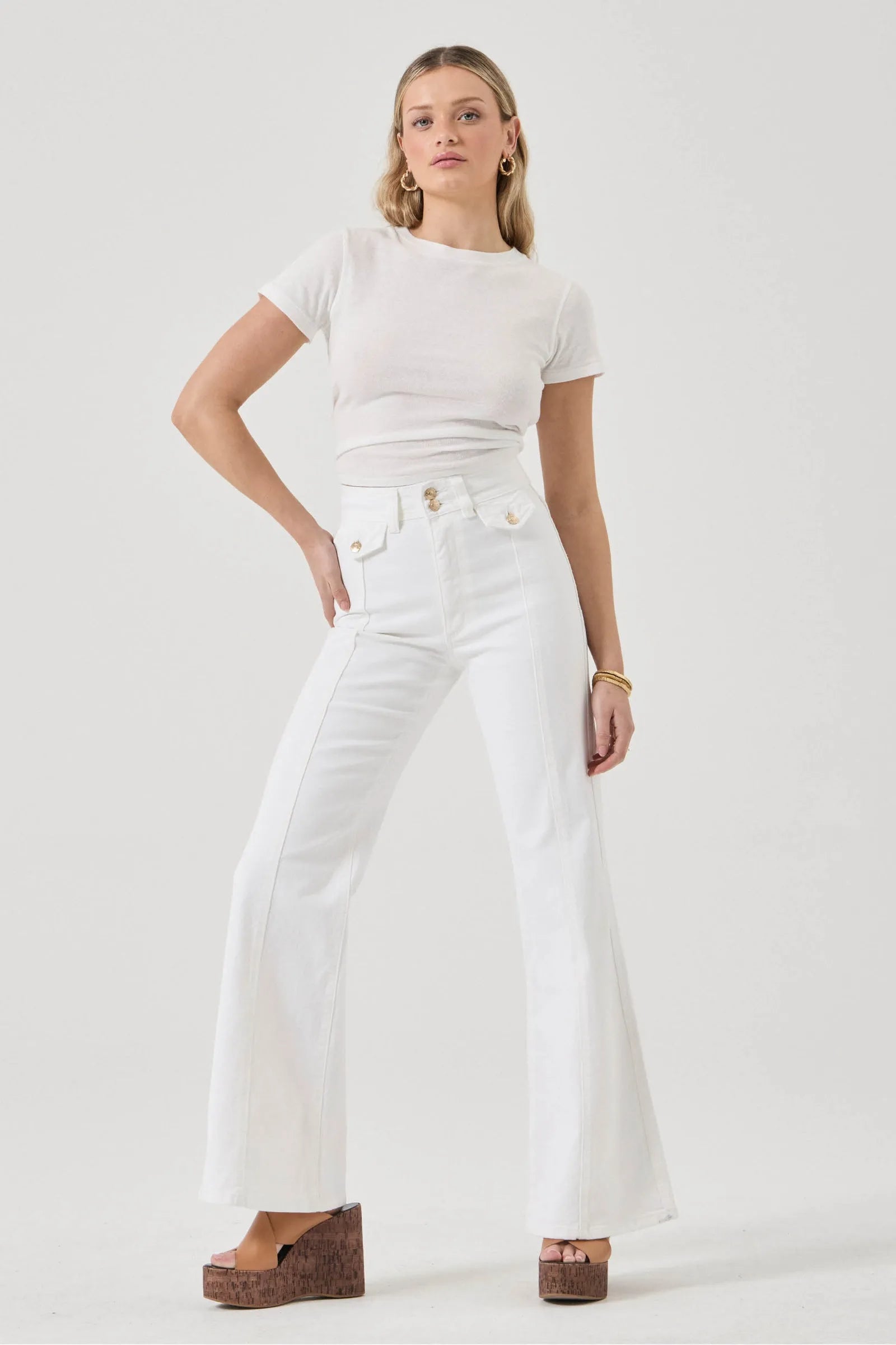  Rollas Eastcoast Flare Jean - Celeste White Gold SALE - Stay Wild Collective  