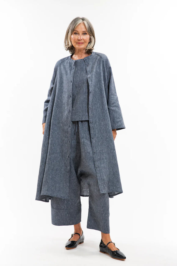 Evas Sunday Roma Jacket - Navy Pinstripe
