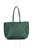 person wearing Rugged Hide Amalfi woven shopper - Stay Wild Collective  
